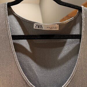 Zara Silver Foil Dress - Size small